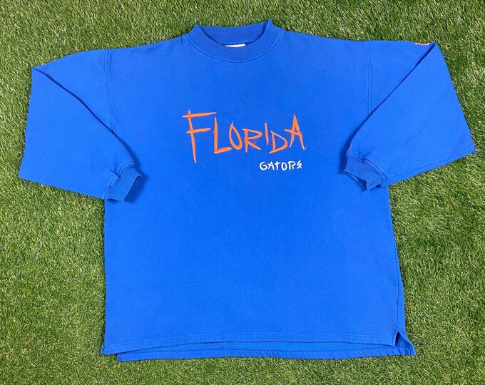 Vintage Gators University of Florida Crewneck Sweatshirt Cable Sportswear Size Xtra Large XL Swamp UF Orange Blue Alligator Gainesville
