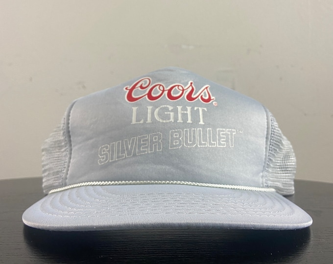 Vintage Coors Light Silver Bullet Snapback Hat OSFA Beer Coors Brewing Company Colorado Drink Alcohol 1980s 80s