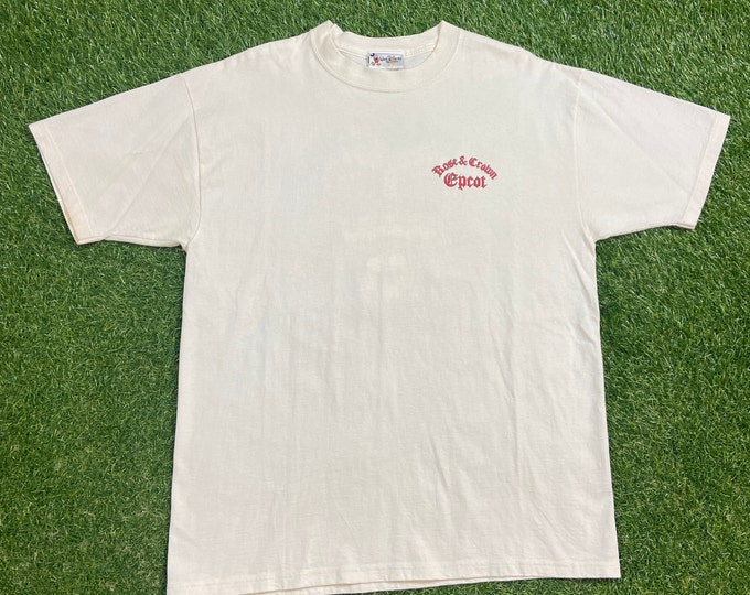 Vintage Epcot Center Rose & Crown T Shirt Tee Made USA Medium M Mickey Mouse Walt Disney World Magic Kingdom WDW Disneyland 1990s 90s Resort