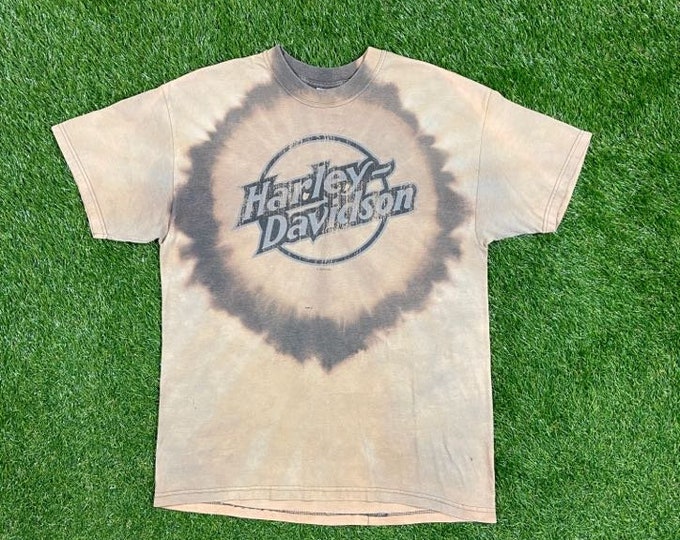 Vintage Harley Davidson Sills Paducah Kentucky T Shirt Tee Made USA Size Large L 3D Eagle Motorcycle Biker Classic 1990s 90s Custom Bleach