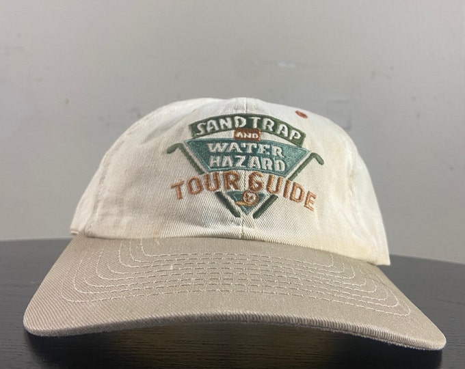 Vintage Sand Trap and Water Hazard Tour Guide Snapback Hat OSFA Classic Trucker Hat Rare Cap 1990s 90s Golf Hat