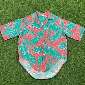 Vintage Fun Hawaiian Button Down Beach Shirt Size Large L Original 1980s 80s Classic