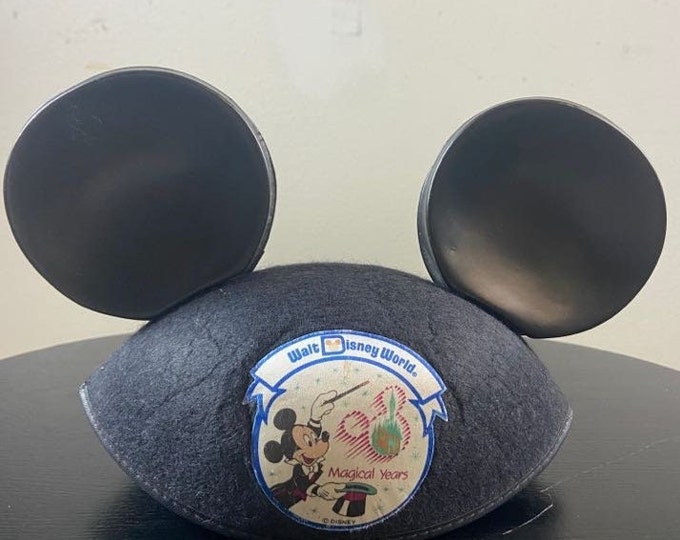 Vintage Mickey Ears Hat Made USA Size Small Epcot Mickey Mouse Walt Disney World Magic Kingdom Disneyland 1980s 80s