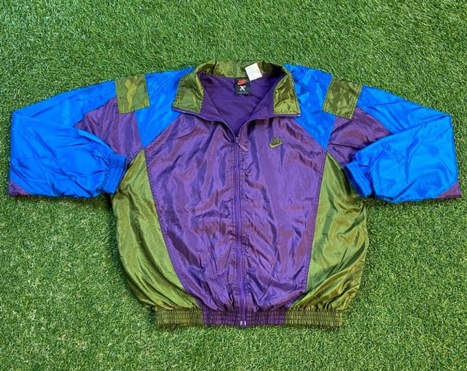 Vintage Nike Windbreaker Jacket Size Medium M Zip Up Jacket Just Do It! Sportswear Athletic Wear Classic 90's 1990s Light Rain Jacket Coat