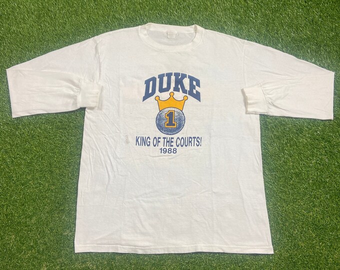 Vintage Duke University Blue Devils Long Sleeve Shirt Made Usa Size Xtra Large XL NCAA College Basketball North Carolina 1980s 80s