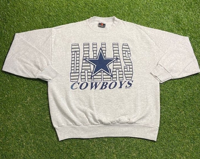 Vintage Dallas Cowboys Crewneck Sweatshirt Made USA Size XXL 2XL Texas Warm NFL Football Classic 1990s 90s Pull Over Oversized