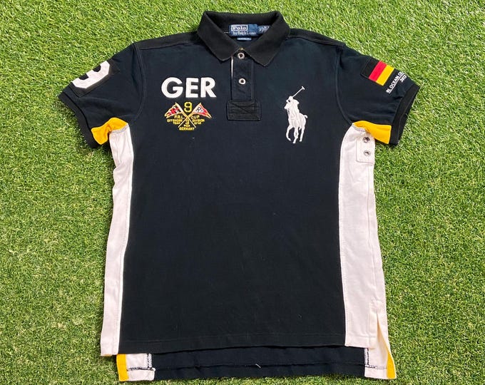 Vintage Polo Ralph Lauren Polo Shirt Size Medium M Germany Berlin Munich Quality RL American Apparel Bear Horse 00s