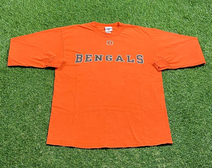 Vintage Cincinnati Bengals Long Sleeve Shirt Size Large L NFL Football Ohio Cleveland 1990s 90s Graphic All Over