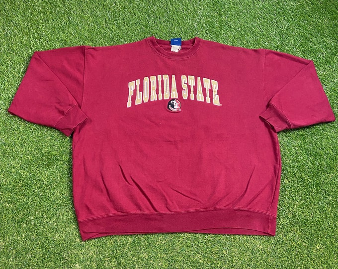 Vintage Florida State University Seminoles Crewneck Sweatshirt Size XXL 2XL NCAA College Football FSU 1990s 90s Pull Over Oversized