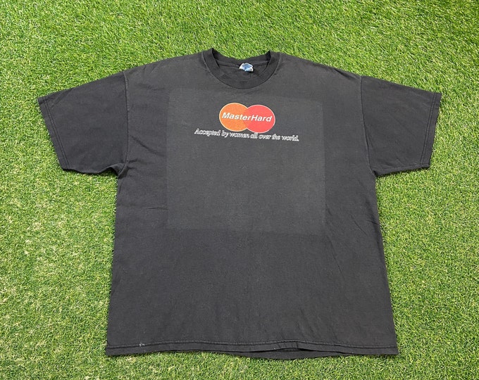 Vintage MasterHard T Shirt Tee Hanes Size Xtra Large XL MasterCard Parody Funny Saying Comical Comedy 1990s 90s