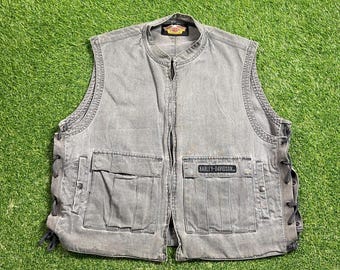Vintage Harley Davidson Jacket Vest Size Large L Designer Clothing Motorcycle Rare Quality Fit Biker HOG Bike Week 1990s 90s