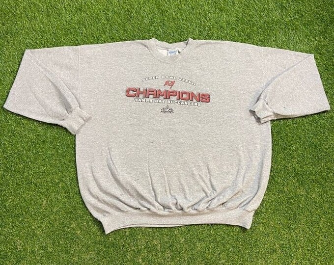 Vintage Tampa Bay Buccaneers Super Bowl XXXVll Crewneck Sweatshirt Size 3X NFL Football Brady Super Bowl Florida 00s Pull Over Oversized