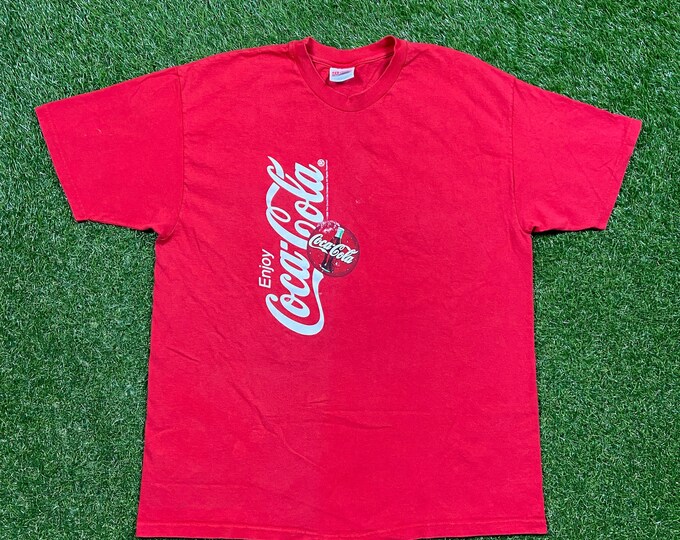 Vintage Rare Coca Cola Coke T Shirt Tee Hanes Size Xtra Large XL Classic Cola Soda Pepsi 1990s 90s