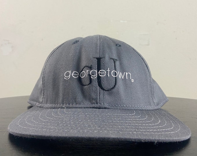 Vintage Georgetown University Hoyas Snapback Hat Made Usa OSFA Washington DC NCAA College Basketball 1990s 90s Ewing