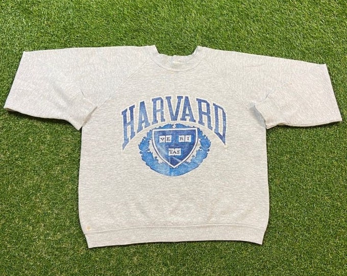 Vintage Harvard University Crewneck Sweatshirt Size Small S NCAA College Ivy League Classic Law 1990s 90s Pull Over Oversized Thin