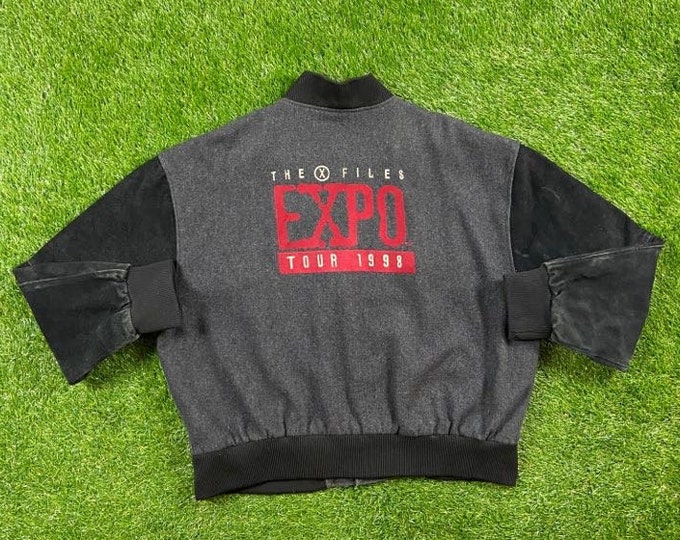 Vintage The X Files Expo Tour 1998 Experience the Intrigue Jacket Size XXL 2XL Science Fiction Fox Television TV Show Sci Fi