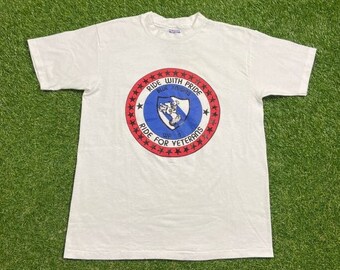 Vintage Blue Knights WA ll T Shirt Tee Made USA Size Large L Veterans United States Navy Marines Army United States Military 1990s 90s