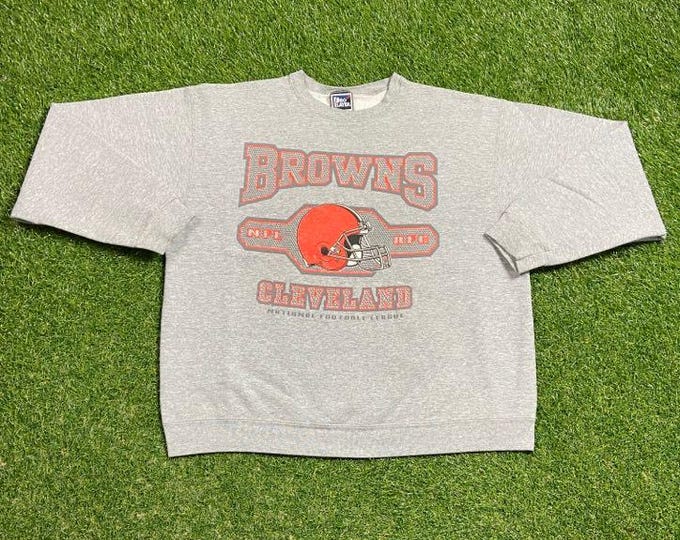 Vintage Cleveland Browns Crewneck Sweatshirt Size Xtra Large XL NFL Football Ohio Cavs 1990s Orange 90s Dog Pound Pull Over