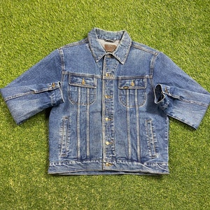 Vintage Lee Jean Jacket Size Medium M American USA Classic Blue Jean Jacket Button Down 1990s 90s Original