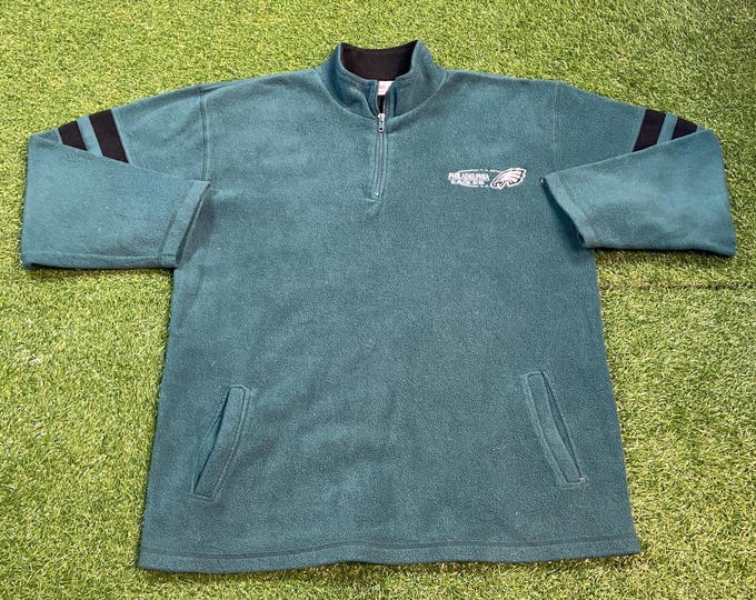 Vintage Philadelphia Eagles Zip Up Sweater Size XXL 2XL NFL Football Pennsylvania 1990s 90s