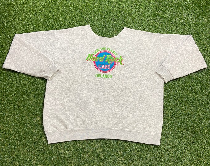 Vintage Hard Rock Cafe Orlando Crewneck Sweatshirt Size Xtra Large XL Florida Classic Music Pull Over 1990s 90s
