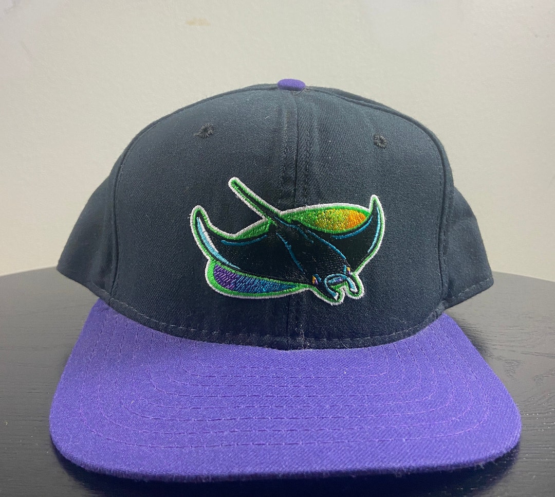 Vintage Devil Rays Hat Tampa Bay Black Sports Specialties Strapback Y2k 2000's