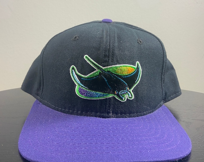 Vintage Tampa Bay Devil Rays Snapback Hat New Era Made USA OSFA MLB Baseball Bucs Florida 1990s 90s