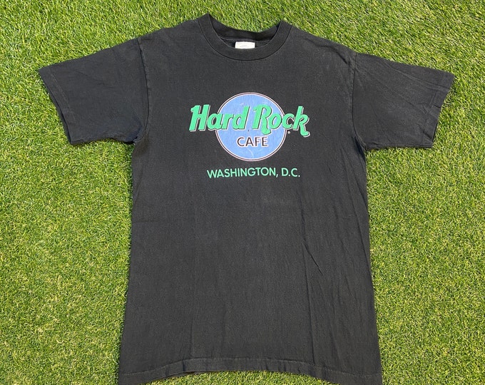 Vintage Hard Rock Cafe Washington DC T Shirt Tee Made USA Size Large L District of Columbia Classic Music 1990s 90s
