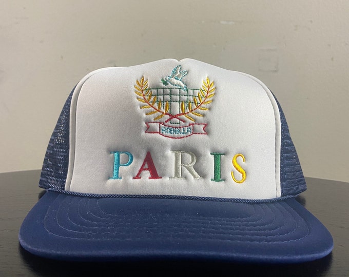 Vintage Paris Snapback Hat OSFA France Eiffel Tower Paris Europe Tourist Travel 1990s 90s