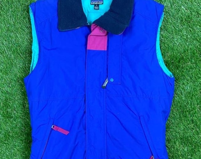 Vintage Patagonia Winter Athletic Vest Jacket Size Small Warm Zipper Jacket Mens 1990s Coat Puffy Hiking Coat Comfy  women’s 90s