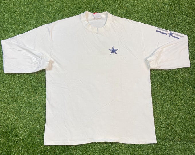 Vintage Dallas Cowboys Long Sleeve Shirt Champion Size Large L NFL Football Aikman Texas 1990s 90s
