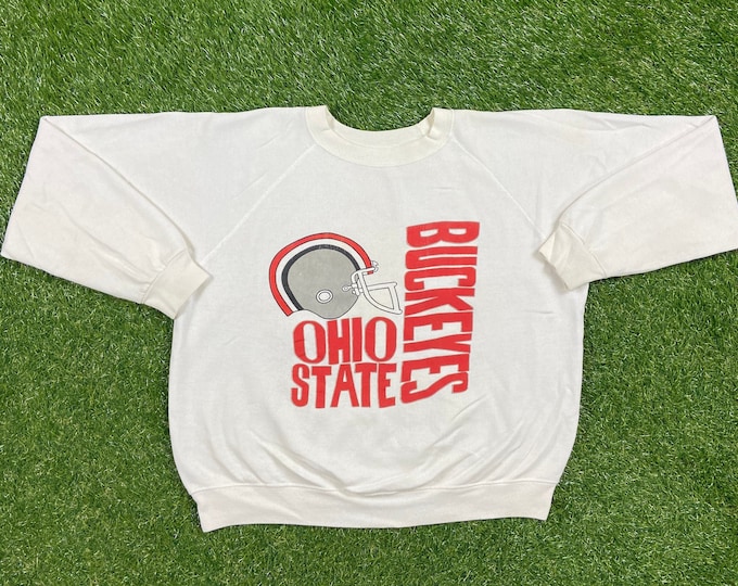 Vintage Ohio State University OSU Crewneck Sweatshirt Hanes Made USA Size Large L NCAA College Football Basketball Cleveland Pull Over