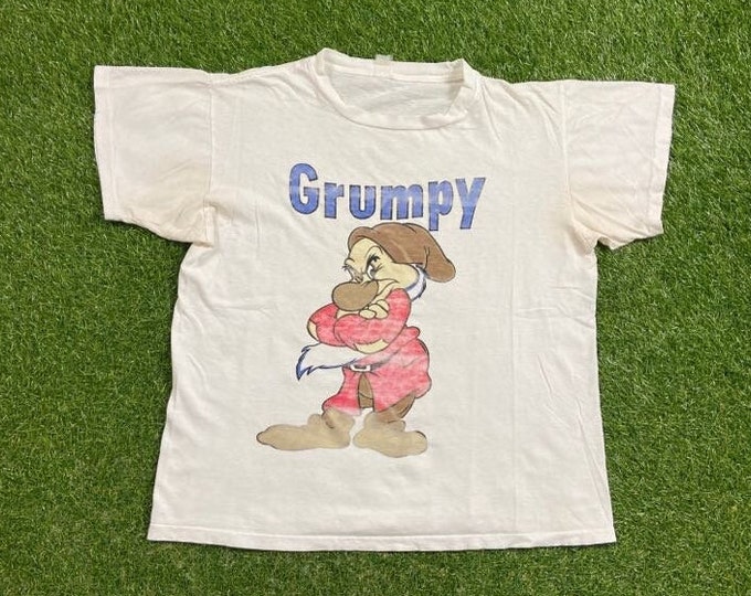 Vintage Seven Dwarfs Snow White T Shirt Tee Size Small S Walt Disney World Magic Kingdom Mickey Mouse Disneyland WDW Grumpy 1990s 90s