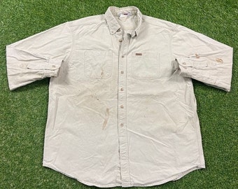 Vintage Carhartt Button Down Shirt Size XXL 2XL Rare American Apparel Outdoor Wear Work Wear Rugged 1990s 90s