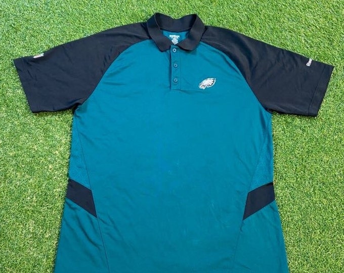 Vintage Philadelphia Eagles Polo Shirt Reebok Size Xtra Large XL NFL Football NFC Pennsylvania 1990s 90s