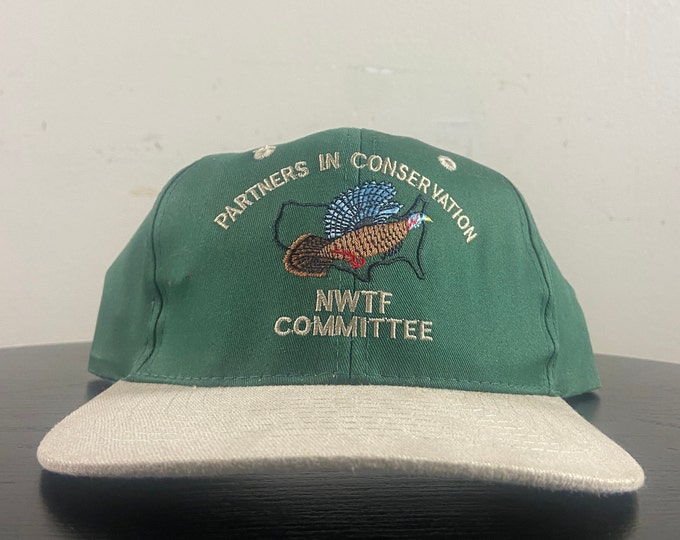 Vintage NWTF Snapback Hat OSFA National Wild Turkey Federation Sponsor Hunting Wild Turkey Conservation Classic Hat Rare Cap 1990s 90s