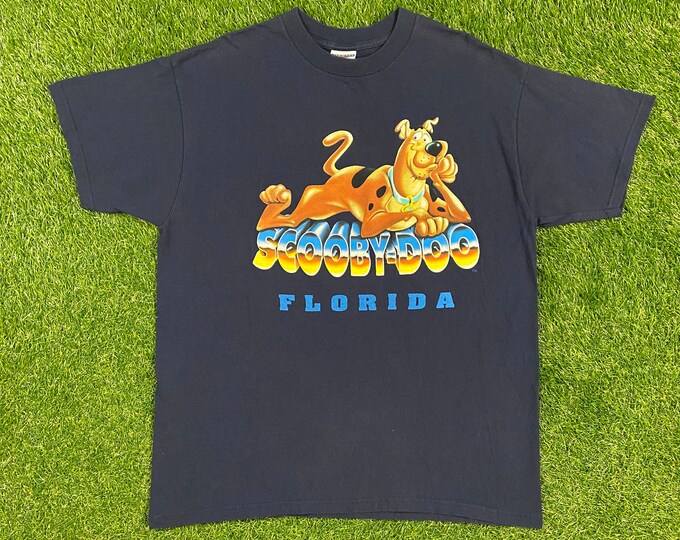 Vintage Scooby Doo Florida T Shirt Tee Jerzees Size Large Classic Cartoon Tv Animation Show 1990s 90s