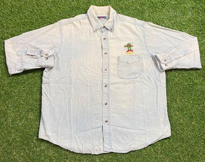 Vintage Froggy's Saloon Button Down Shirt Size Xtra Large XL Daytona Beach Florida Bike Week Harley Davidson HOG Motorbikes 1990s 90s