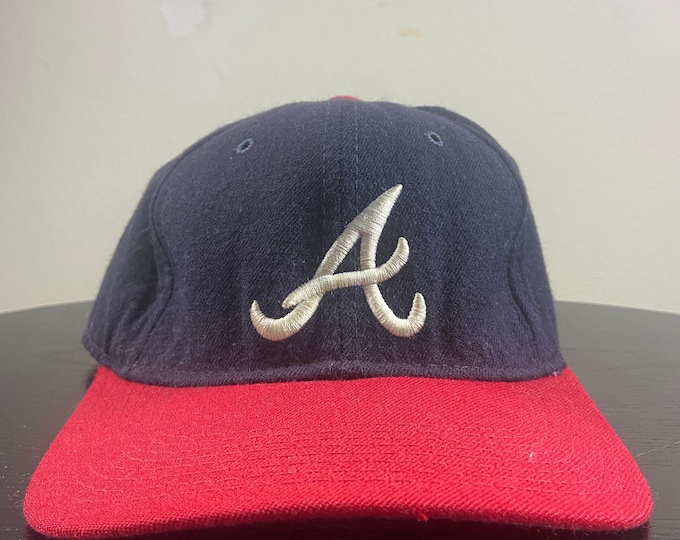 Vintage Atlanta Braves Fitted Hat The Pro Size 7 MLB Baseball Georgia ATL National League Classic Hank Aaron Home Run 1990s 90s