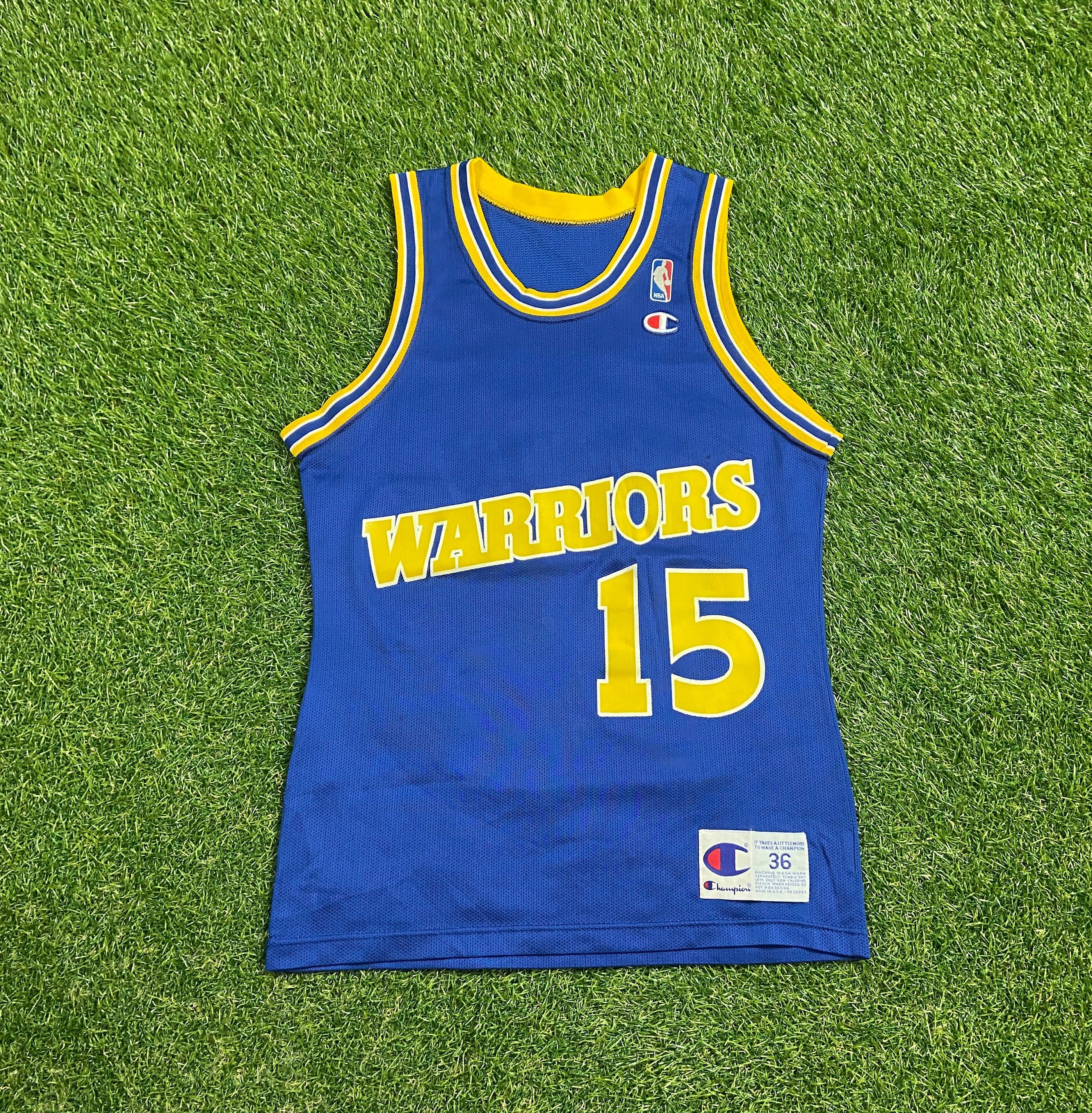 Vintage 1990's CHAMPION x Golden State Warriors Hockey Jersey Sz. L