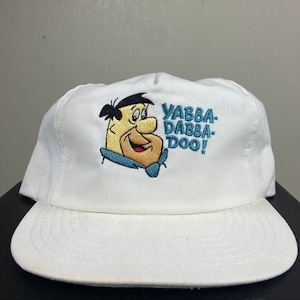 Vintage The Flintstones Strap Back Hat Hanna-Barbera 1980s 1990s Classic Cartoon Original Bedrock Fred