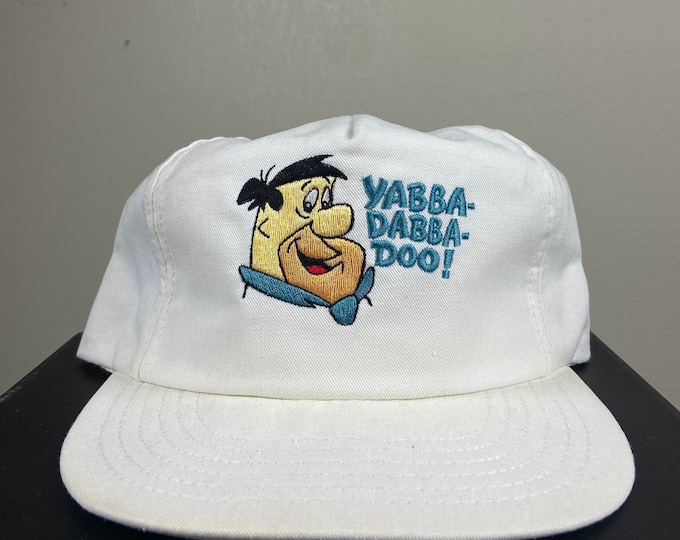 Vintage The Flintstones Strap Back Hat Hanna-Barbera 1980s 1990s Classic Cartoon Original Bedrock Fred