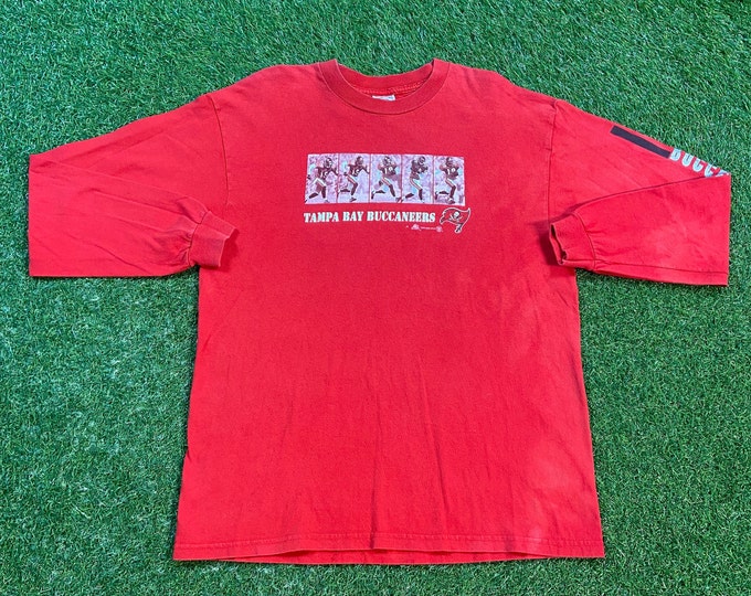 Vintage Tampa Bay Buccaneers Keshawn Johnson Long Sleeve Shirt Delta Size Large L NFL Football Bucs Tom Brady 12 1990s 90s