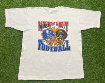 Vintage Monday Night Football T Shirt Tee Size Xtra Large XL ABC Sports NFL Football Miller Lite 1990s 90s