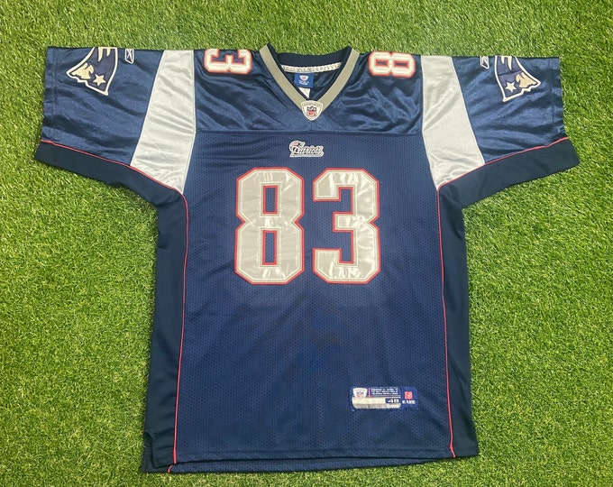 Vintage New England Patriots Wes Welker #83 Jersey Reebok Size XXL 2XL NFL Football AFC Authentic Super Bowl Boston Massachusetts 00s