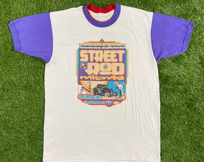 Vintage NSRA 28th Annual Street Rod Nationals T Shirt Tee 1997 Oklahoma City Size Large 1990s 90s