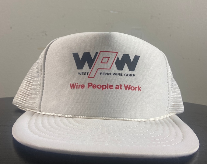 Vintage West Penn Wire Corp Snapback Hat OSFA WPW Wire People at Work Manufacture Trucking Shipping Work Wear 1990s 90s