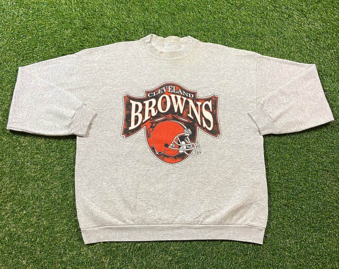 Vintage Cleveland Browns Crewneck Sweatshirt Size Xtra Large XL NFL Football Ohio Cavs 1990s 90s Pull Over Oversized
