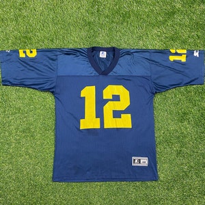 Vintage Starter #12 Football Jersey Size 48 Xtra Large XL Tom Brady Michigan Jersey 1990s 90s