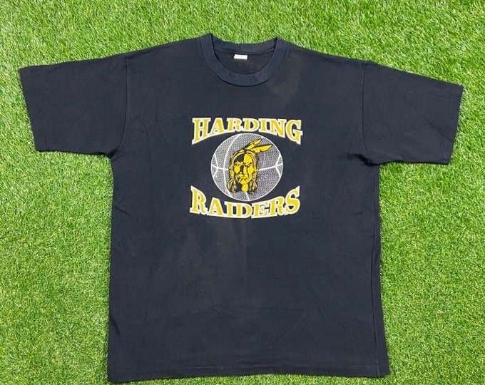 Vintage Harding Raiders T Shirt Tee Size XXL 2XL Native American Native Spirit Indigenous People